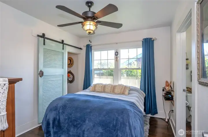 Bedroom 1 with walk in closet and attached 3/4 bath