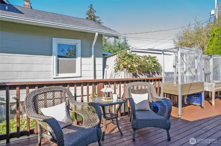 Spacious back deck