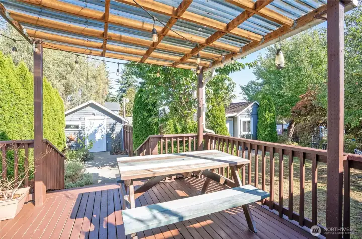 Covered deck can be enjoyed year round