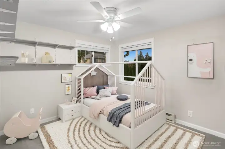 Guest bedroom 1, virtually staged.