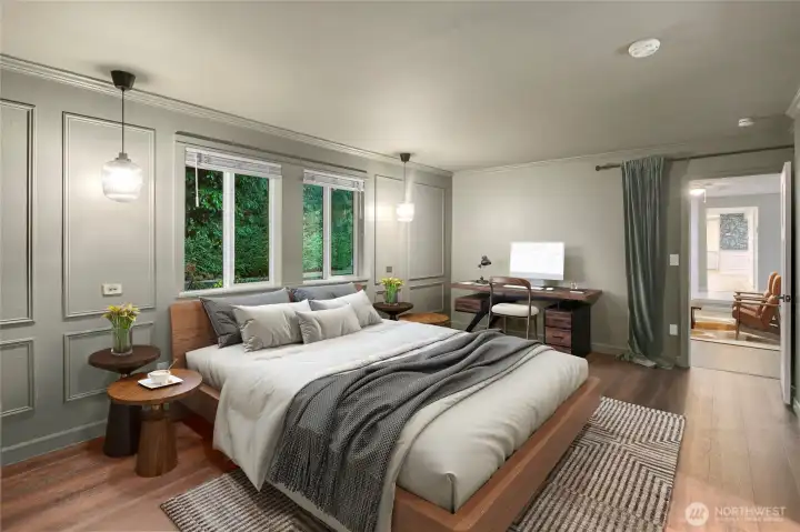 Primary Suite virtually staged.