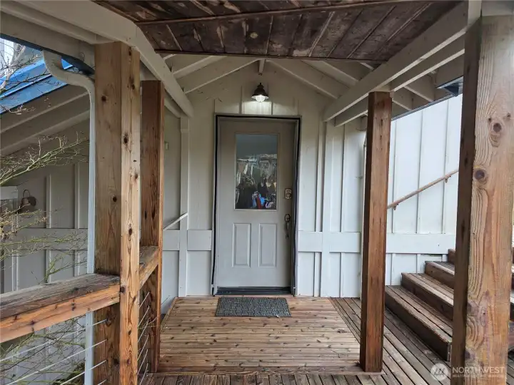 deck to entrance of ADU, go from main home to ADU without going out in the weather