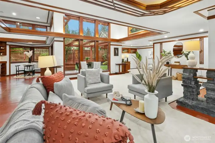 Living room with gas fireplace