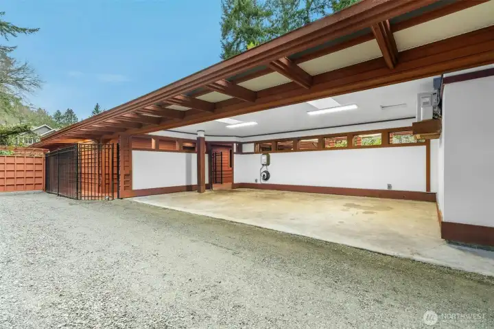 Generous 2-car carport with EV charger