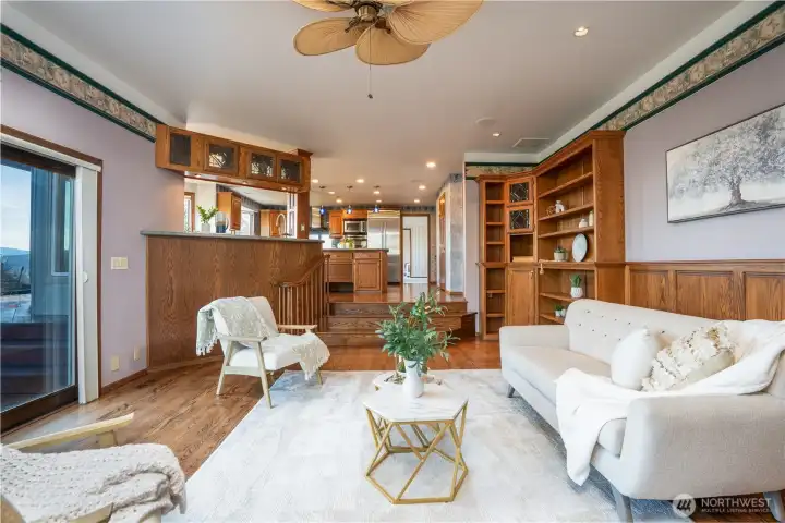Kitchen opens to family room