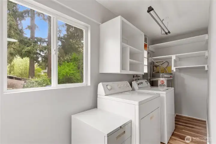 Large utility room with storage space