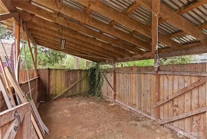 Covered storage space Covered storage space