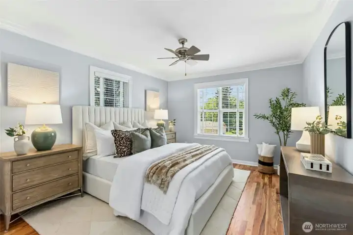Primary 'wing' including large bedroom, laundry and 3/4 bathroom.