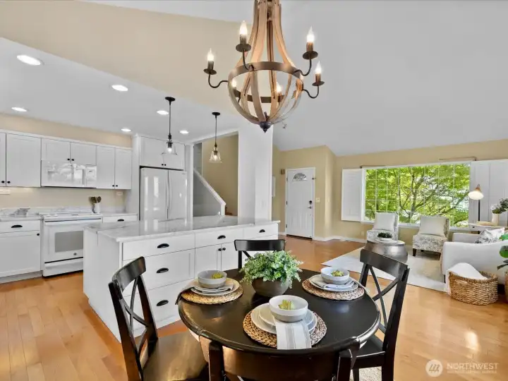 Vaulted ceilings and walls of windows!