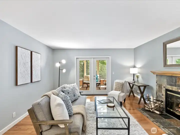 Leads to attached enclosed sunroom