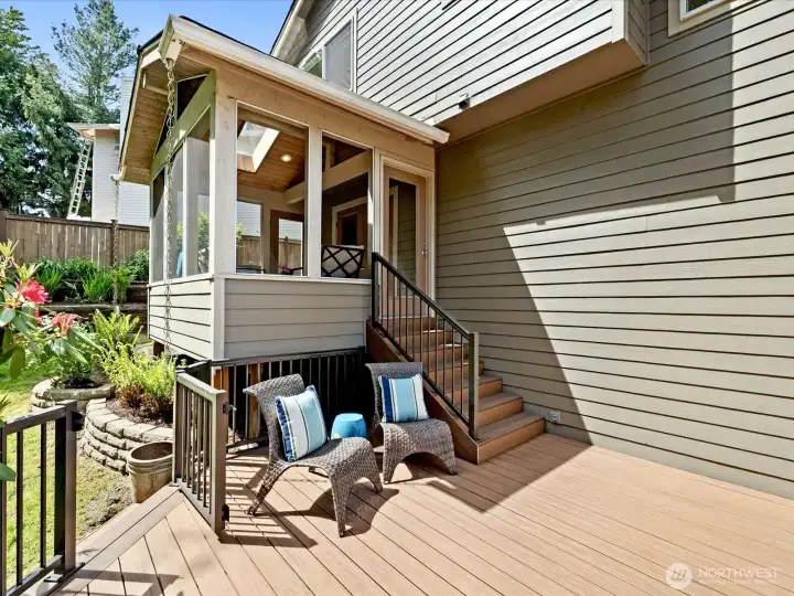 Step out to an expansive, low maintenance composite deck!