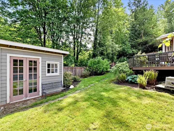 Terrific custom shed for toys or tools - or heat it for a work space, perhaps?