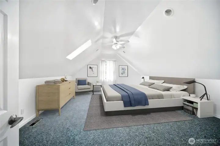 Upper-Level Virtually Staged Bedroom