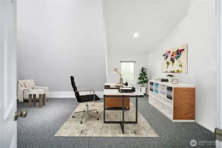 Virtually Staged Upper-Level Den