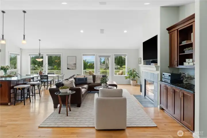Vaulted ceilings and views of Olympics and Henderson Bay