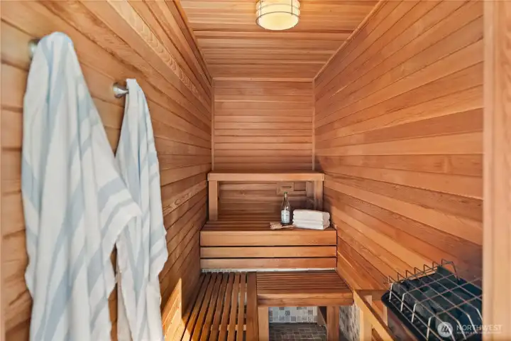 Sauna with Water views