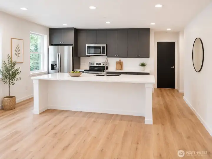 Virtually staged ADU kitchen Virtually staged ADU kitchen