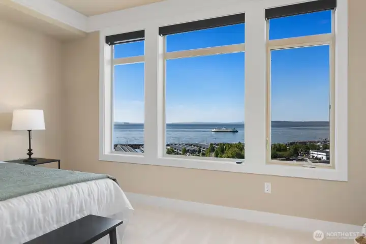 Enjoy views of the ferry coming and going from the comfort of the primary suite.