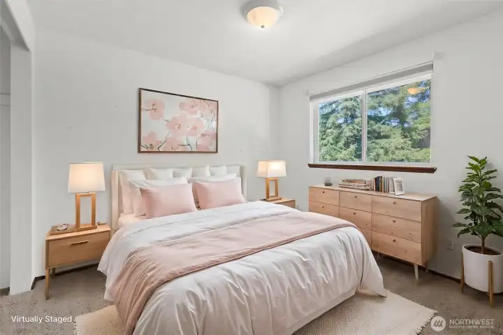 Unit 2: Upper floor, Bedroom #2 (Virtually Staged) Unit 2: Upper floor, Bedroom #2 (Virtually Staged)