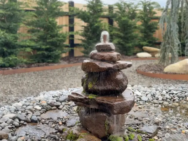 Tranquil rock water fountain
