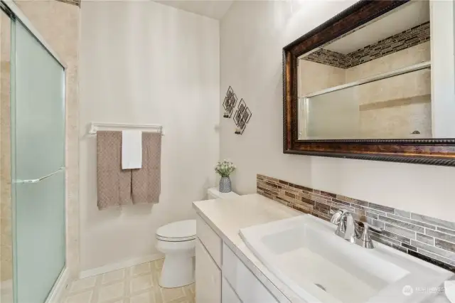 1st Floor Primary Bath, Features a large walk in Shower!