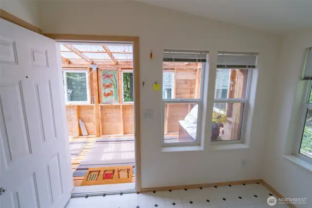 Sunroom in the distance.