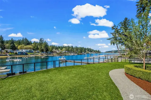 Enjoy low maintenance turf on the water side of the home