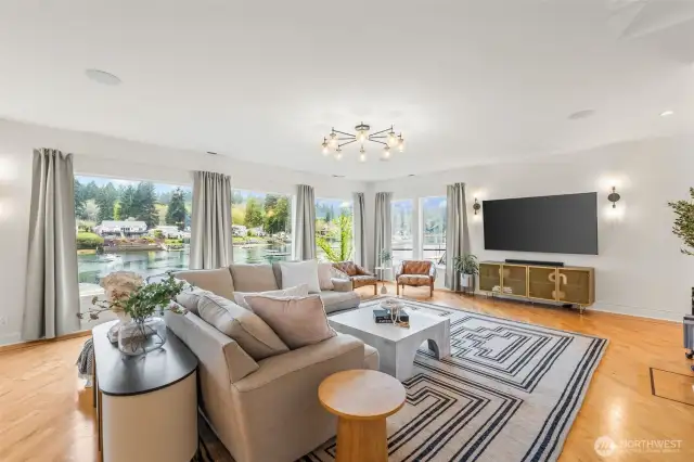 The main floor offers a number of places to relax and entertain