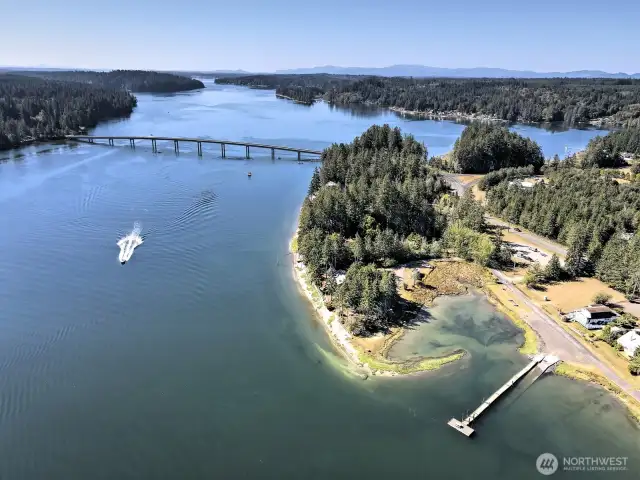 Harstine Island Bridge and Community Dock on Puget Sound