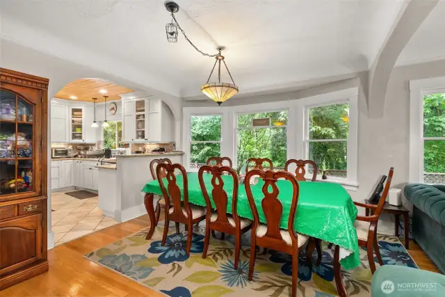 Dining area between the kitchen and living room.