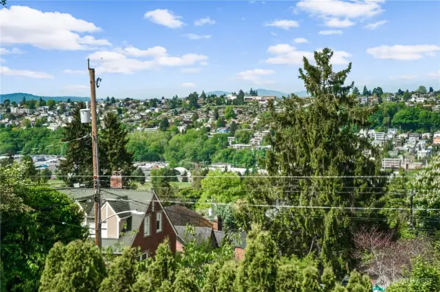 Serene territorial and mountain views from West facing bedroom windows.