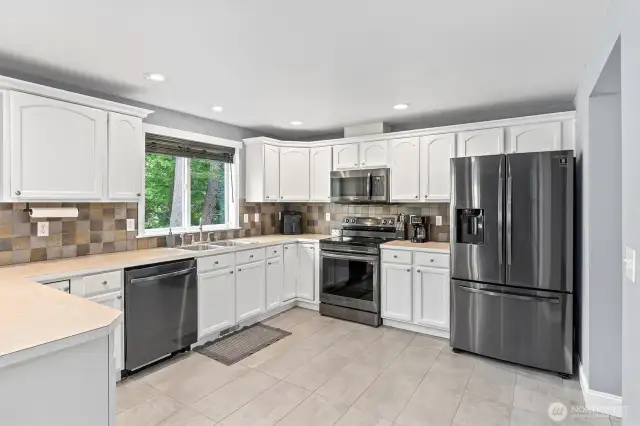 Large Kitchen with SS Appliances