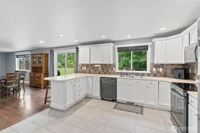 Lots of Counter Space in this Light & Bright Kitchen