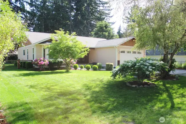 Beautifully landscaped front of house