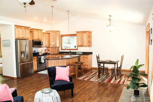 open floor plan, kitchen and family room