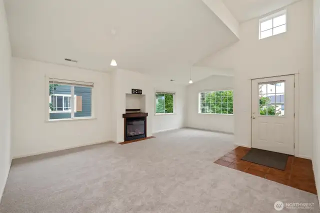 Vaulted ceilings and lots of natural light