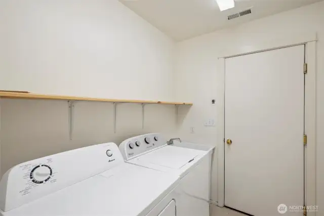 Utility room and door to garage