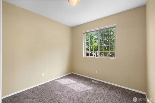 View of the front yard from bedroom two.
