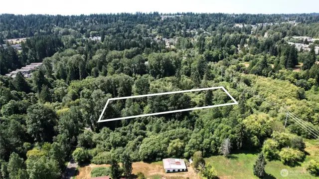 Overhead view with approximate boundaries in white.