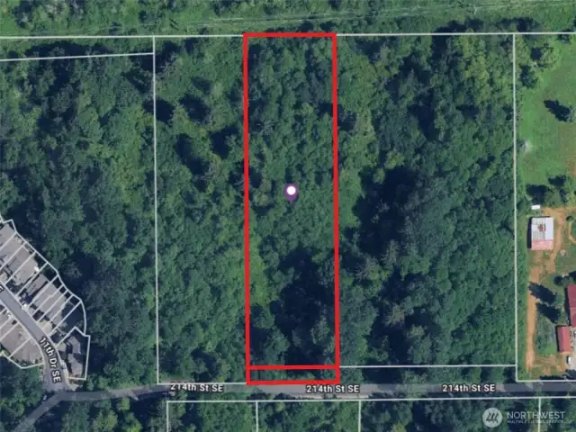 Overhead view with approximate boundaries in red.