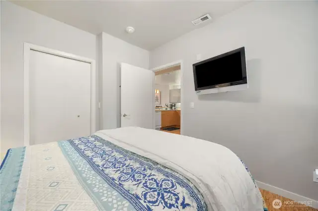 Bedroom is next to the Kitchen
