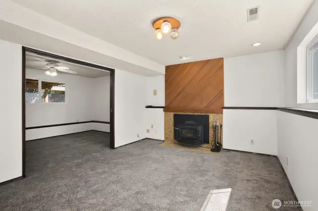 Bonus room leads to large lower level bedroom