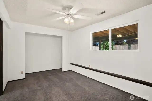 Fresh carpet and paint