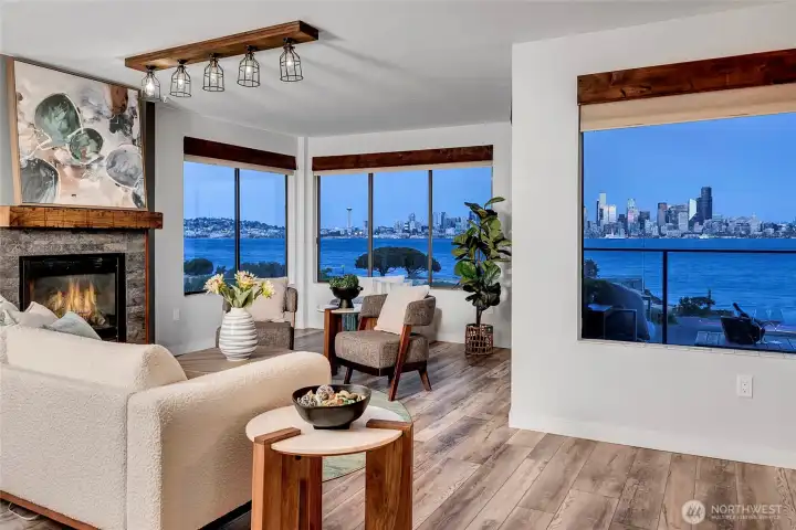 Views from the living room, dining room, and kitchen!