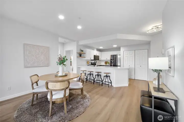 A true space for a dining table for everyday meals and entertaining.