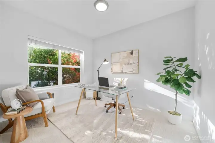 3rd bedroom is a diverse space and great for a home office, bedroom, TV room, etc.