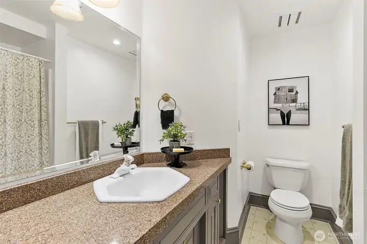 En-suite bathroom connected to bedroom.