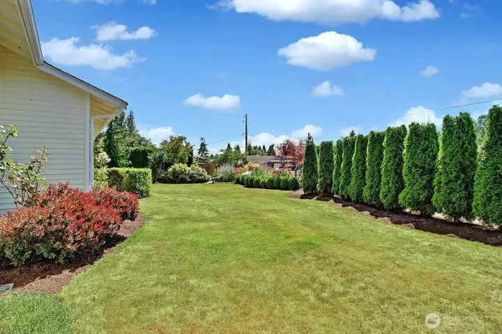 Sprinklers, Privacy Hedges, with Gardens and Greenhouse~