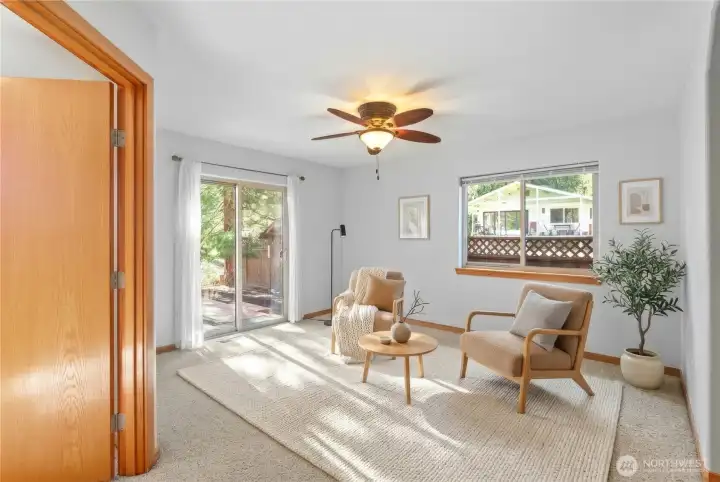 Family room virtually staged