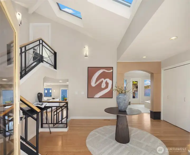 Vaulted ceilings with skylights